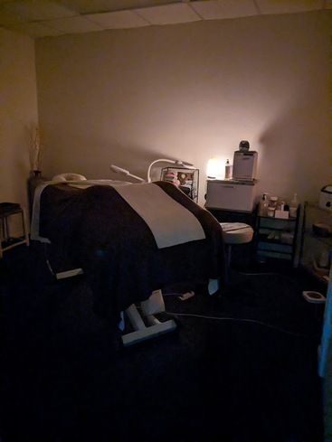 Treatment suite interior set up for esthetics services
